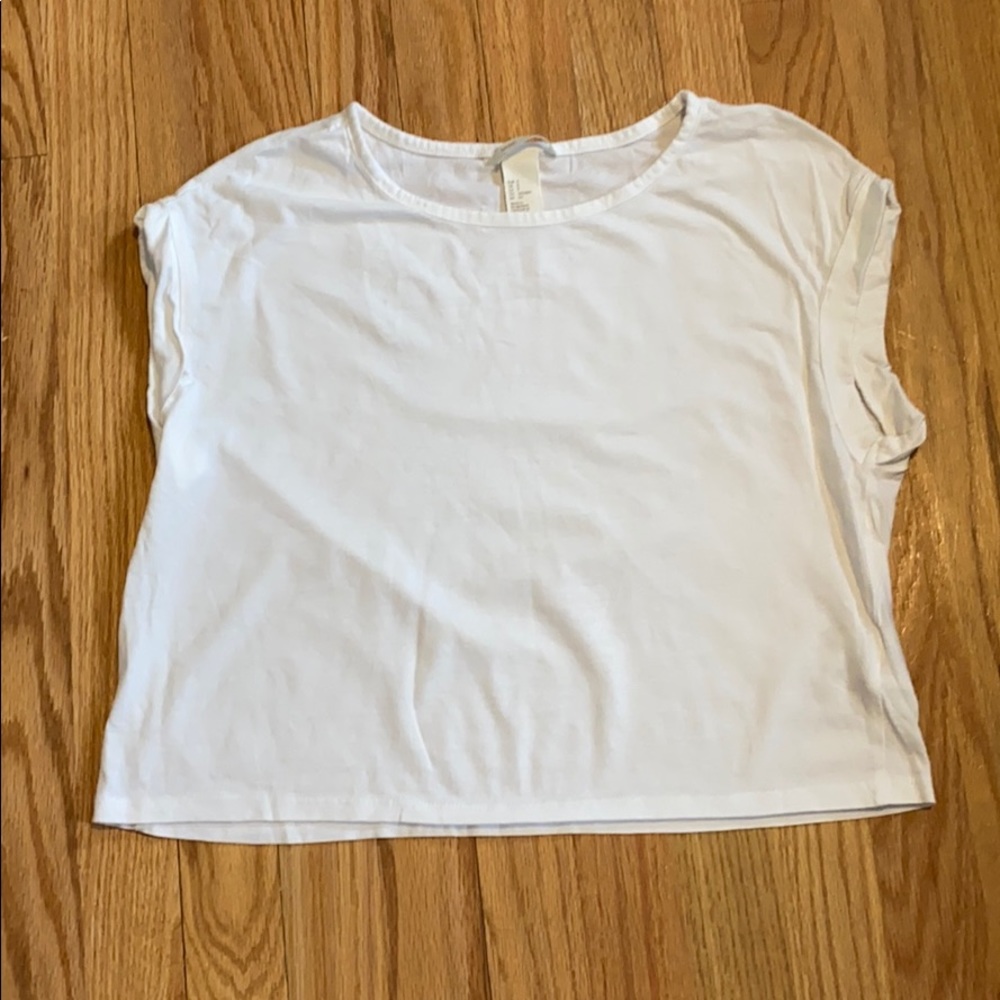 H&M White Crop T-Shirt